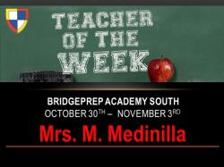 Teacher of the Week